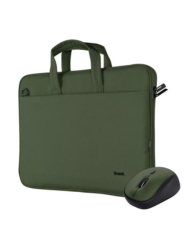 NB CASE BOLOGNA 16 +MOUSE SET/GREEN 24989 TRUST