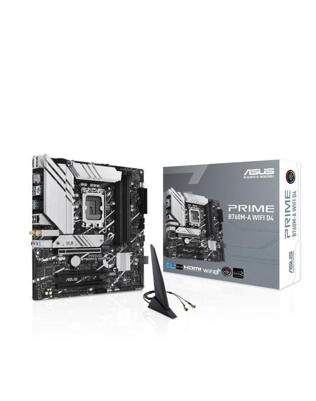 Mainboard|ASUS|Intel B760 Express|LGA1700|Micro-ATX|Memory DDR4|Memory slots 4|3xPCI-Express 4.0 16x|2xM.2|2xHDMI|1xDisplayPort|4xUSB 2.0|2xUSB 3.2|1xPS/2|1xRJ45|3xAudio port|PRIMEB760M-AWIFID4