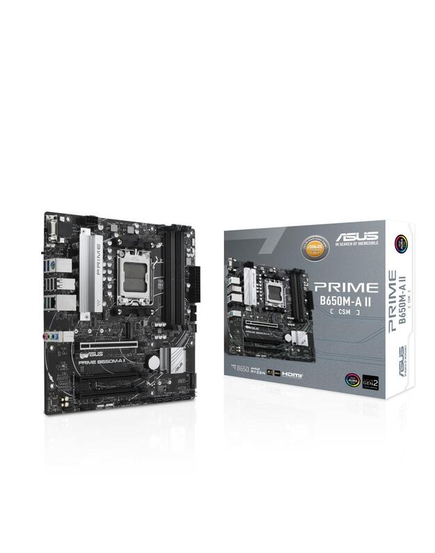 Mainboard|ASUS|AMD B650|SAM5|Micro-ATX|Memory DDR5|Memory slots 4|2xPCI-Express 4.0 16x|2xM.2|1xVGA|1xHDMI|1xDisplayPort|4xUSB 2.0|4xUSB 3.2|1xPS/2|1xRJ45|3xAudio port|PRIMEB650M-AII-CSM