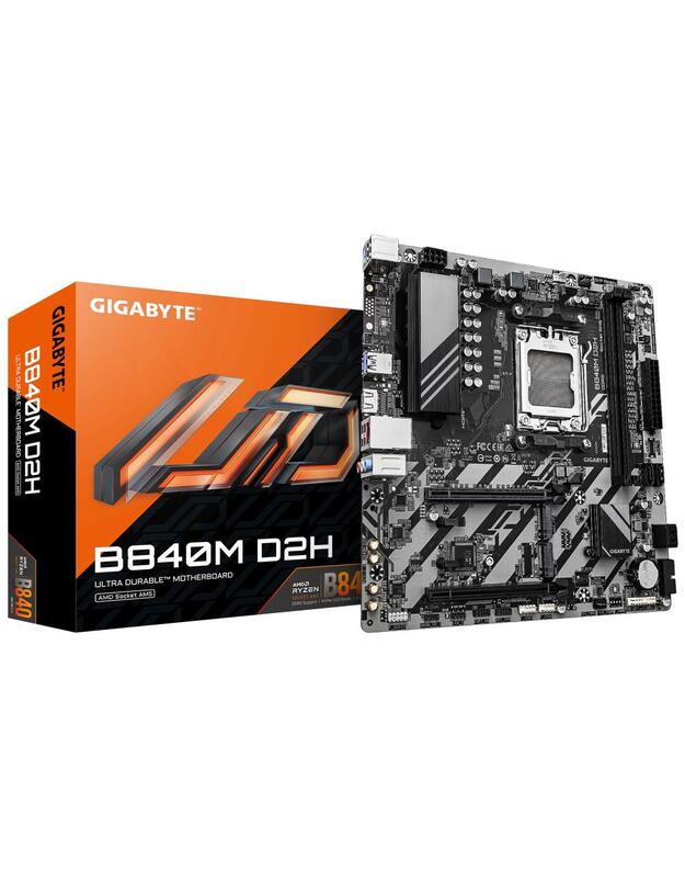 Mainboard|GIGABYTE|SAM5|Micro-ATX|Memory DDR5|Memory slots 2|1xPCI-Express 3.0 4x|1xPCI-Express 4.0 16x|2xM.2|1xHDMI|4xUSB 2.0|2xUSB 3.2|1xPS/2|1xRJ45|3xAudio port|B840MD2H