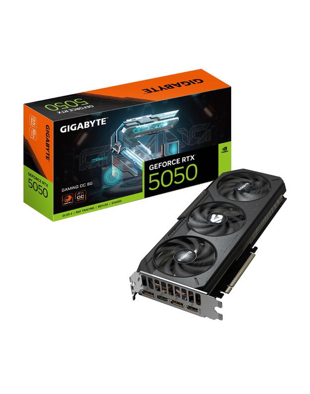 Graphics Card|GIGABYTE|NVIDIA GeForce RTX 5050|8 GB|GDDR6|128 bit|PCIE 5.0 16x|GPU 2632 MHz|Triple slot Fansink|GV-N5050GAMINGOC-8GD1.0