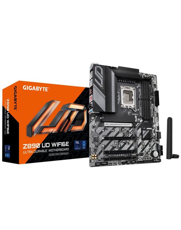 Mainboard|GIGABYTE|Intel Z890|LGA1851|ATX|Memory DDR5|Memory slots 4|1xPCI-Express 4.0 1x|2xPCI-Express 4.0 4x |1xPCI-Express 5.0 16x|3xM.2|1xDisplayPort|4xUSB 2.0|5xUSB 3.2|1xUSB-C|1xPS/2|1xRJ45|3xAudio port|Z890UDWIFI6E