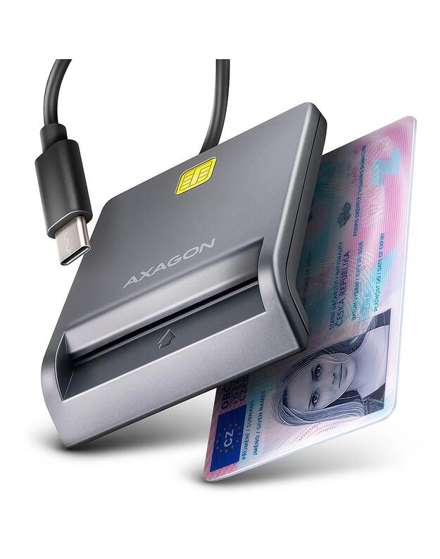 CARD READER FLAT SMARTCARD/ID/USB-C 1.3M CRE-SM3TC AXAGON