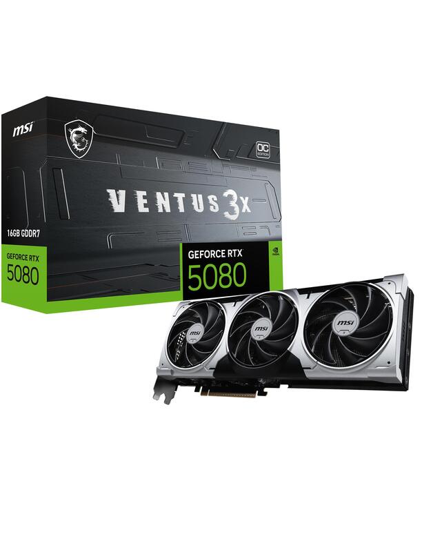 Graphics Card|MSI|NVIDIA GeForce RTX 5080|16 GB|GDDR7|256 bit|PCIE 5.0 16x|Dual Slot Fansink|1xHDMI|3xDisplayPort|RTX508016GVEN3XOCPLUS