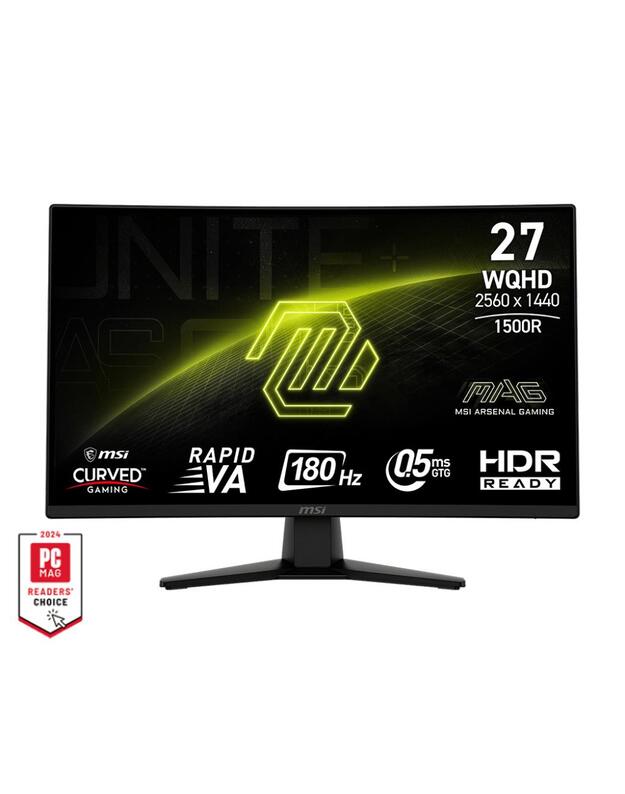 LCD Monitor|MSI|MAG 274CQF|27 |Gaming/Curved|Matte|Panel VA|2560x1440|16:9|180Hz|0.5 ms|Colour Black|MAG274CQF