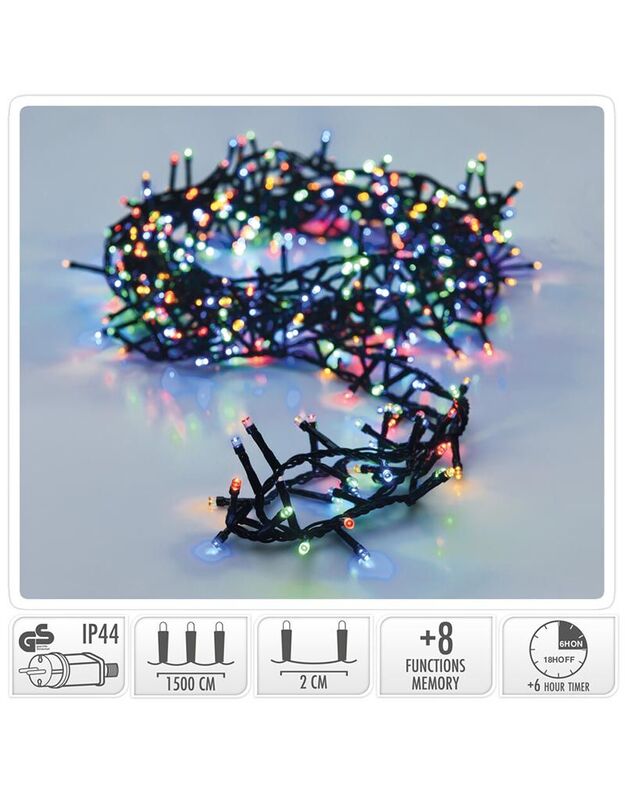 Led Girlianda Micro Cluster met Haspel 750 LED, 15m, daugiaspalvis 3