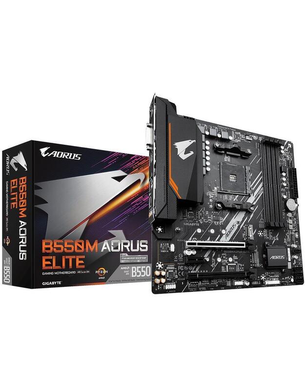 Mainboard|GIGABYTE|AMD B550|SAM4|Micro-ATX|Memory DDR4|Memory slots 4|1xPCI-Express 3.0 1x|1xPCI-Express 3.0 4x|1xPCI-Express 4.0 16x|2xM.2|1xDVI-D|1xHDMI|2xAudio-In|1xAudio-Out|4xUSB 2.0|4xUSB 3.2|1xPS/2|1xRJ45|B550MAORUSELITE1.3