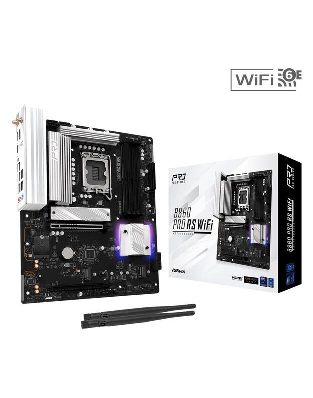 Mainboard|ASROCK|Memory DDR5|Memory slots 4|1xPCI-Express 4.0 16x|1xPCI-Express 5.0 16x|1xM.2|1xHDMI|1xDisplayPort|1xAudio-In|1xAudio-Out|1xMicrophone|2xUSB 2.0|6xUSB 3.2|1xUSB-C|1xRJ45|B860PRORSWIFI