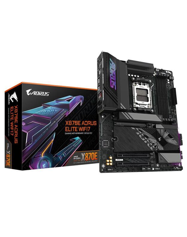 Mainboard|GIGABYTE|AMD X870E|SAM5|ATX|Memory DDR5|Memory slots 4|1xPCI-Express 3.0 4x|1xPCI-Express 4.0 4x |1xPCI-Express 5.0 16x|4xM.2|1xHDMI|4xUSB 2.0|6xUSB 3.2|2xUSB-C|1xOptical S/PDIF|1xRJ45|2xAudio port|X870EAELITEWIFI71.2