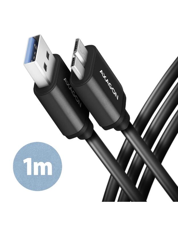 CABLE USB3.2 TO MICRO-B 1M/SPEED BLK BUMM3-AM10AB AXAGON