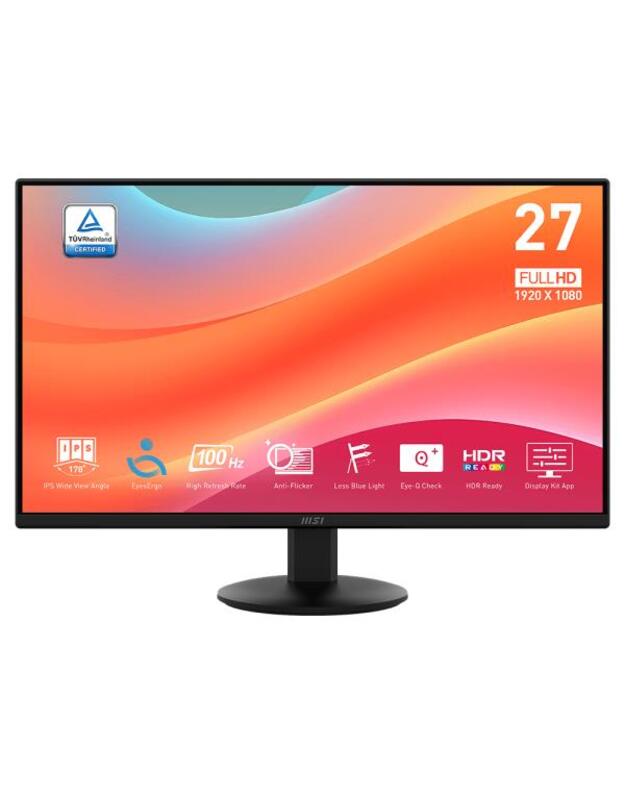 LCD Monitor|MSI|PRO MP272L|27 |Business|Matte|Panel IPS|1920x1080|16:9|100Hz|1 ms|Tilt|Colour Black|PROMP272L
