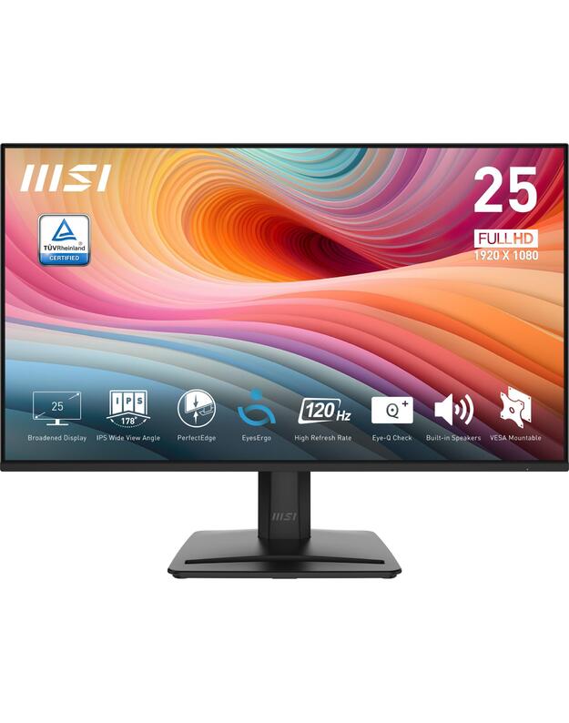 LCD Monitor|MSI|PRO MP251 E2|24.5 |Business|Panel IPS|1920x1080|16:9|120 Hz|1 ms|Speakers|Colour Black|PROMP251E2