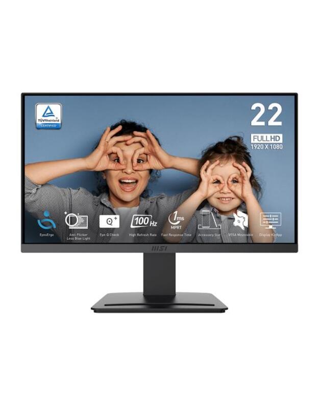 Monitor|MSI|PRO MP223 E2|21.45 |Business|Matte|Panel VA|1920x1080|16:9|100 Hz|1 ms|Colour Black|PROMP223E2