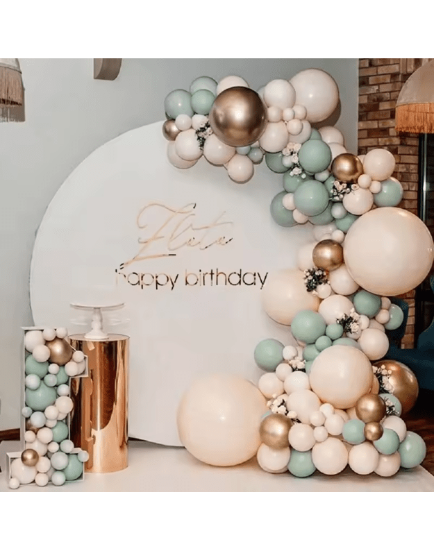 Avocado Green Retro balionų rinkinys (117 vnt) 1