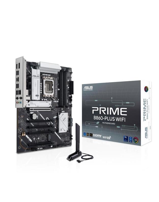 Mainboard|ASUS|Intel B860 Express|LGA1851|Micro-ATX|Memory DDR5|Memory slots 4|4xPCI-Express 4.0 16x|1xPCI-Express 5.0 16x|2xM.2|1xHDMI|1xDisplayPort|1xAudio-In|1xAudio-Out|1xMicrophone|4xUSB 2.0|3xUSB 3.2|1xUSB-C|PRIMEB860-PLUSWIFI