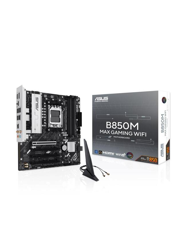 Mainboard|ASUS|AMD B850|SAM5|Micro-ATX|Memory DDR5|Memory slots 4|3xPCI-Express 4.0 16x|1xPCI-Express 5.0 16x|3xM.2|1xHDMI|1xDisplayPort|5xUSB 2.0|2xUSB 3.2|2xUSB-C|1xRJ45|3xAudio port|B850MMAXGAMINGWIFI