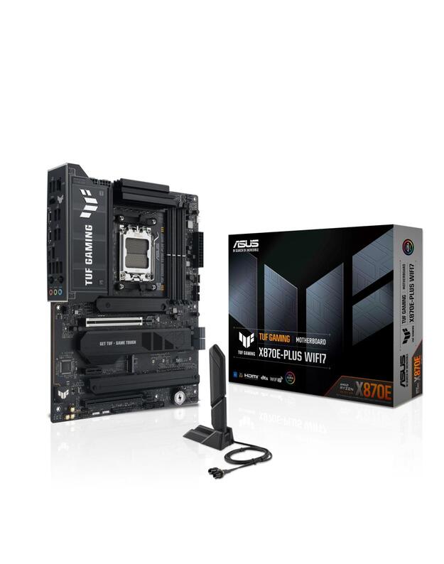 Mainboard|ASUS|AMD X870E|SAM5|ATX|Memory DDR5|Memory slots 4|1xPCI-Express 3.0 1x|1xPCI-Express 4.0 16x|1xPCI-Express 5.0 16x|4xM.2|1xHDMI|4xUSB 2.0|7xUSB 3.2|2xUSB-C|1xRJ45|3xAudio port|TUFGAMX870E-PLUSWIFI7