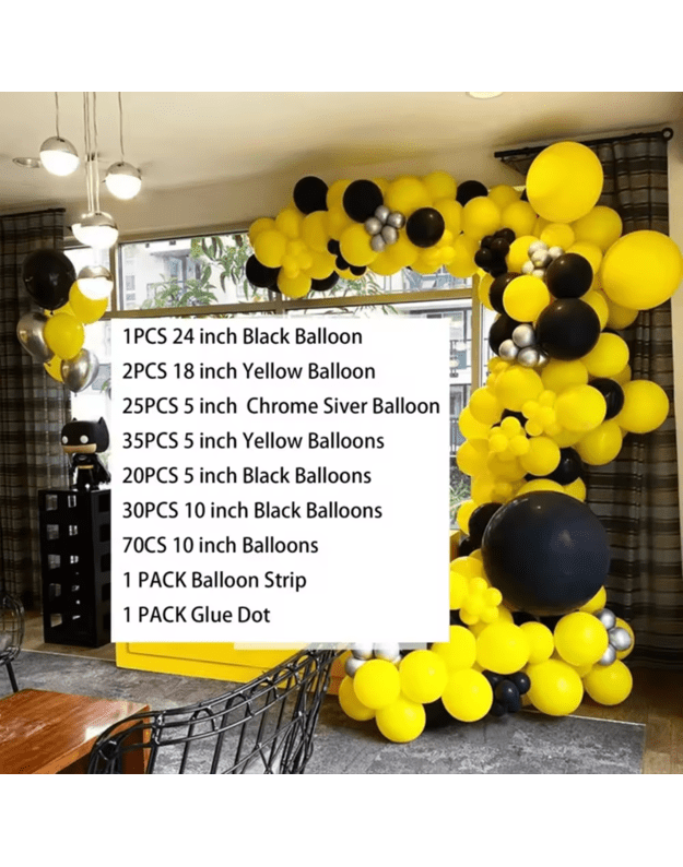 Black Bee Theme balionų rinkinys (195 vnt) 1