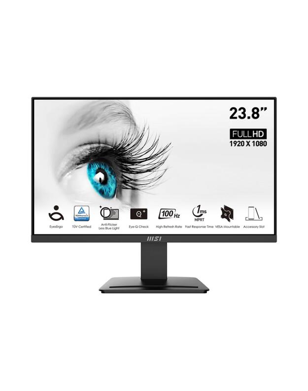 LCD Monitor|MSI|PRO MP2412|23.8 |Business|Panel VA|1920x1080|16:9|100Hz|Matte|4 ms|Tilt|Colour Black|PROMP2412