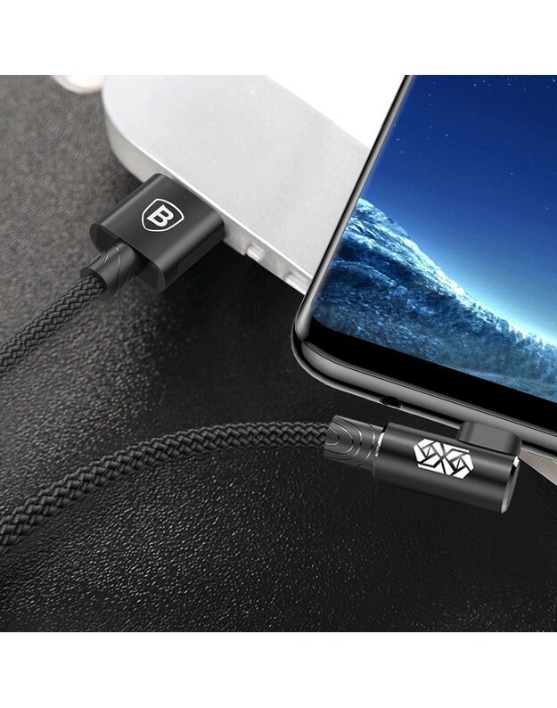 Baseus MVP Double-sided Elbow micro USB kampinis laidas 1.5A, 2m 3