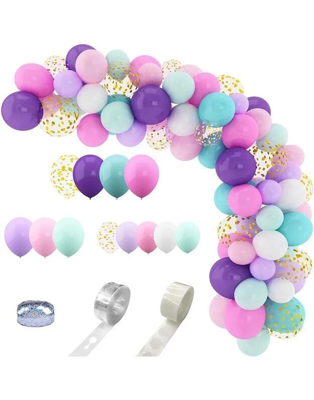 Macaron Pastel balionų rinkinys šventėms (164pcs) 4