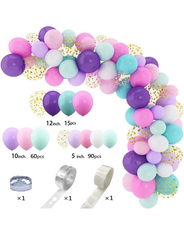 Macaron Pastel balionų rinkinys šventėms (164pcs) 2