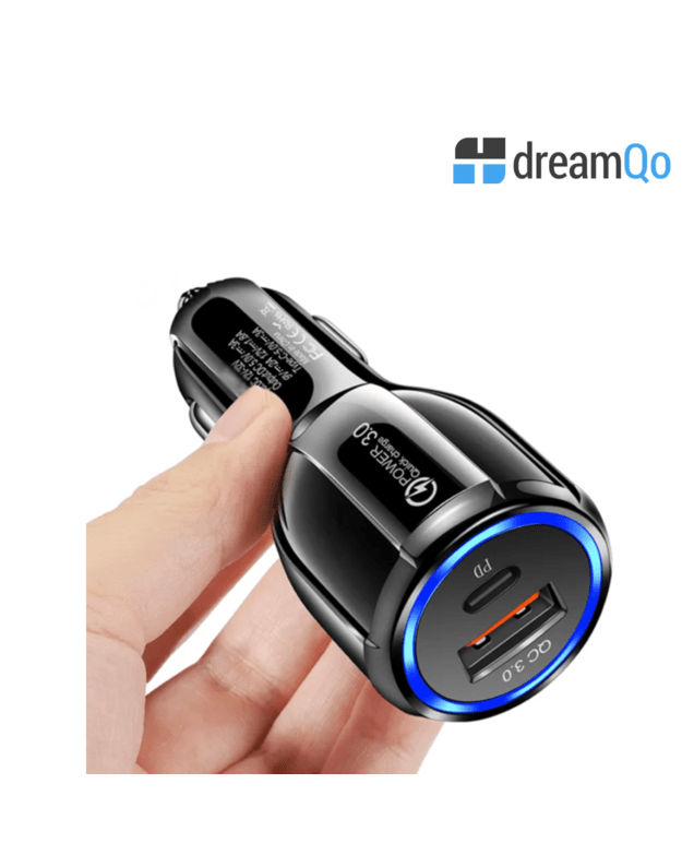 DreamQo TE-P32 48W PD Dual QC 3.0 18W+PD 30W automobilinis kroviklis, juodas 1