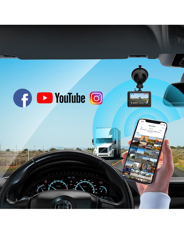 DreamQo Q9 Wi-Fi 1920*1080P vaizdo registratorius, juodas 6