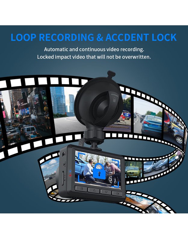 DreamQo Q9 Wi-Fi 1920*1080P vaizdo registratorius, juodas 9