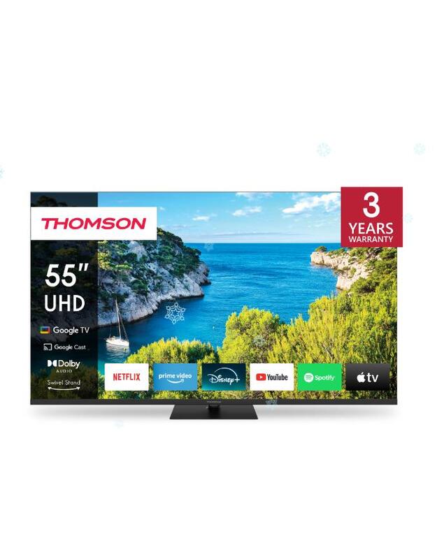 TV Set|THOMSON|55 |4K/Smart|3840x2160|Wireless LAN|Bluetooth|Google TV|Black|55UG5C14