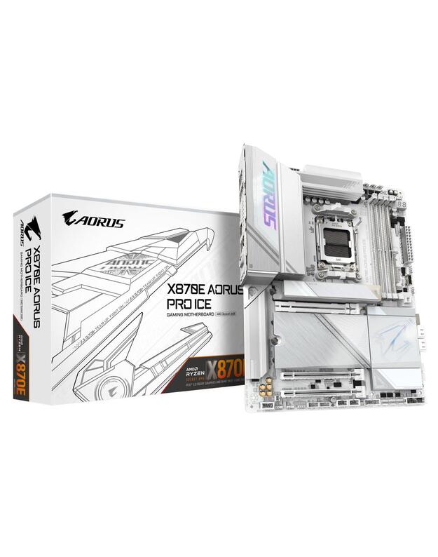 Mainboard|GIGABYTE|AMD X870E|SAM5|ATX|Memory DDR5|Memory slots 4|1xPCI-Express 3.0 4x|1xPCI-Express 4.0 4x |1xPCI-Express 5.0 16x|4xM.2|1xHDMI|2xUSB 2.0|7xUSB 3.2|2xUSB-C|1xOptical S/PDIF|1xRJ45|2xAudio port|X870EAORUSPROICE1.1
