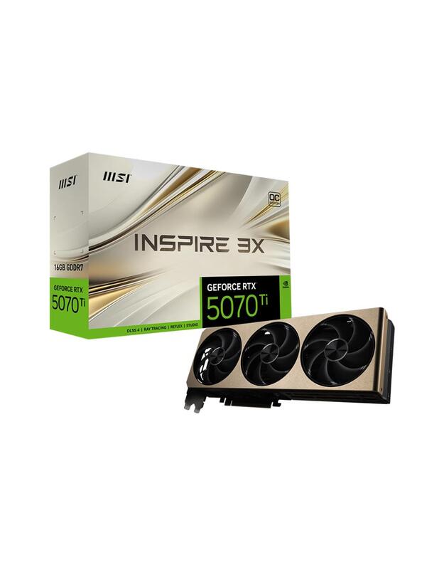 Graphics Card|MSI|NVIDIA GeForce RTX 5070 Ti|16 GB|GDDR7|256 bit|PCIE 5.0 16x|Triple slot Fansink|5070TI16GINSPIRE3XOC