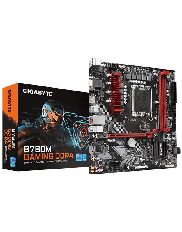 Mainboard|GIGABYTE|Intel B760 Express|LGA1700|Micro-ATX|Memory DDR4|Memory slots 2|1xPCI-Express 3.0 1x|1xPCI-Express 4.0 16x|2xM.2|1x15pin D-sub|1xHDMI|1xDisplayPort|2xAudio-In|1xAudio-Out|2xUSB 2.0|3xUSB 3.2|1xUSB-C|1xPS/2|1xRJ45|B760MGAMINGDDR41.1