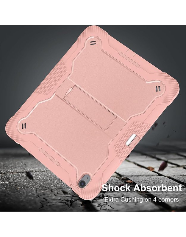 Techsuit Rugged TabShell iPad Air (2024) dėklas + ekrano apsauga, rožinė 3