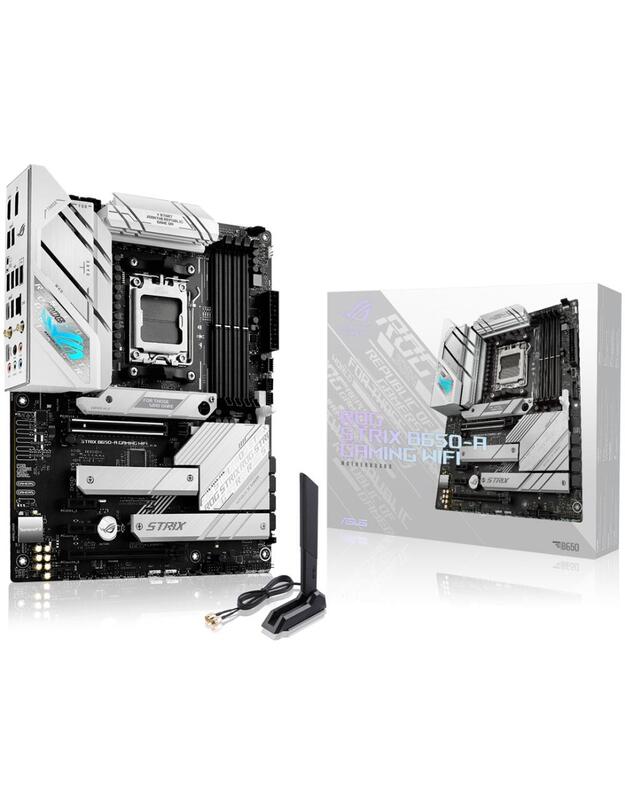 Mainboard|ASUS|AMD B650|SAM5|ATX|Memory DDR5|Memory slots 4|2xPCI-Express 4.0 1x|1xPCI-Express 4.0 16x|3xM.2|1xHDMI|1xDisplayPort|4xUSB 2.0|3xUSB 3.2|2xUSB-C|1xRJ45|5xAudio port|ROGSTRIXB650-AGAMWIFI