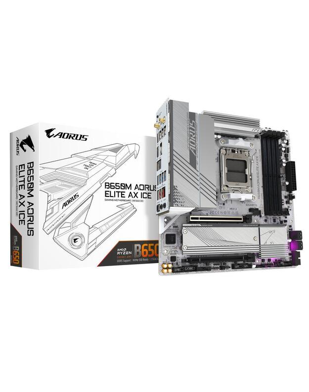 Mainboard|GIGABYTE|AMD B650|SAM5|Micro-ATX|Memory DDR5|Memory slots 4|1xPCI-Express 4.0 4x |1xPCI-Express 4.0 16x|2xM.2|1xHDMI|1xDisplayPort|4xUSB 2.0|7xUSB 3.2|1xUSB-C|1xOptical S/PDIF|1xRJ45|2xAudio port|B650MAELITEAXICE1.1