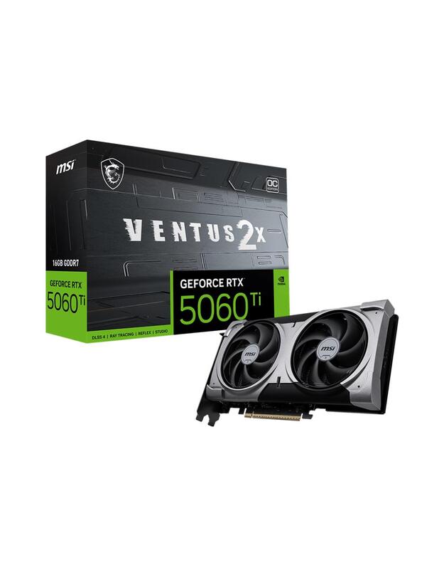 Graphics Card|MSI|NVIDIA GeForce RTX 5060 Ti|16 GB|GDDR7|128 bit|PCIE 5.0 16x|Dual Slot Fansink|5060TI16GVENTUS2XOCPLUS