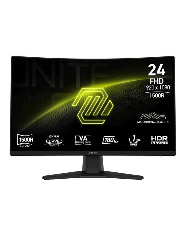 LCD Monitor|MSI|MAG 242C|23.6 |Gaming/Curved/Frameless|Matte|Panel VA|1920x1080|16:9|180Hz|1 ms|Colour Black|MAG242C