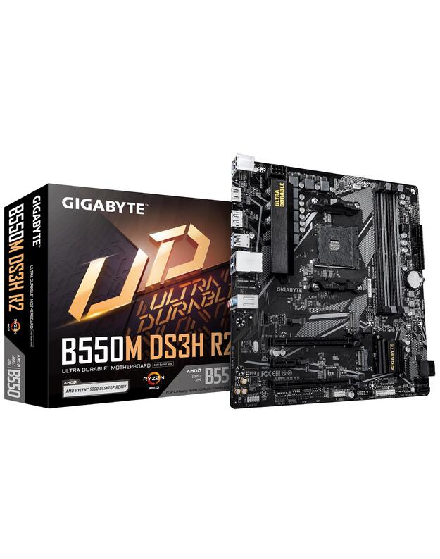 Mainboard|GIGABYTE|AMD B550|SAM4|Micro-ATX|Memory DDR4|Memory slots 4|B550MDS3HR2