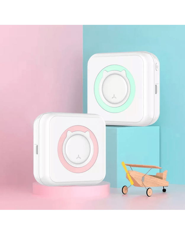 Nešiojamas vaikiškas terminis spausdintuvas Cat Mini Printer, mėlynas 7