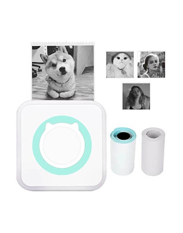 Nešiojamas vaikiškas terminis spausdintuvas Cat Mini Printer, mėlynas 5