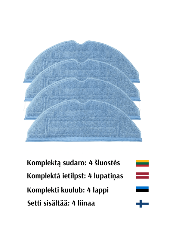 Šluostė Xiaomi Roborock S8 Pro Ultra / S8+ / S8 / S7 Max Ultra / S7 / S7+ / S7 MaxV / S7 MaxV Plus, 4 vnt (pakaitalas) 3