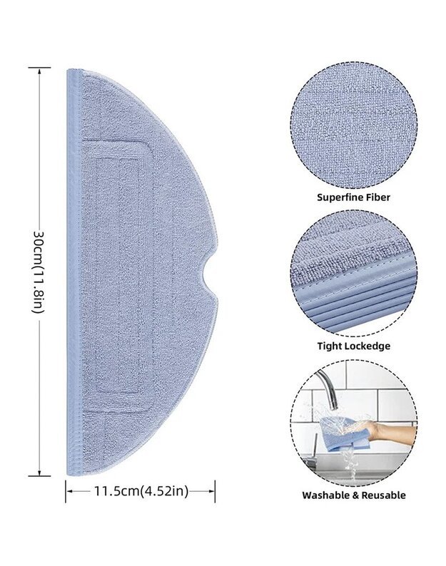 Šluostė Xiaomi Roborock S8 Pro Ultra / S8+ / S8 / S7 Max Ultra / S7 / S7+ / S7 MaxV / S7 MaxV Plus, 4 vnt (pakaitalas) 1