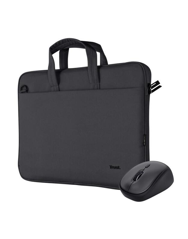 NB CASE BOLOGNA 16 +MOUSE SET/BLACK 24988 TRUST