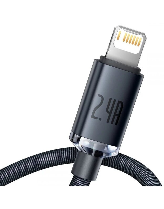 USB laidas BASEUS CRYSTAL SHINE LIGHTNING 120cm Juodas 2